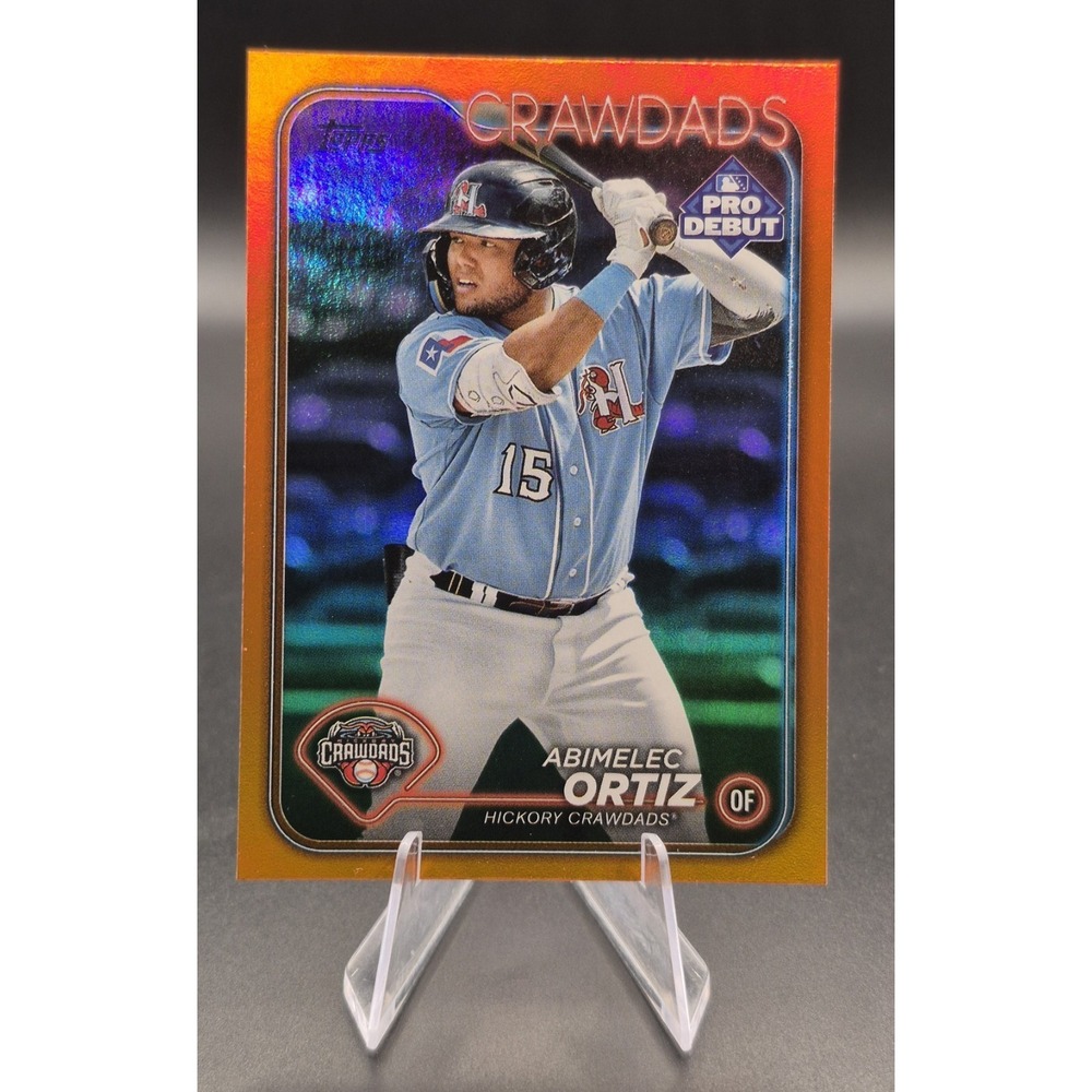 2024 Topps Pro Debut Abimelec Ortiz PD-33 Orange Foil /25 Hickory Crawdads RC